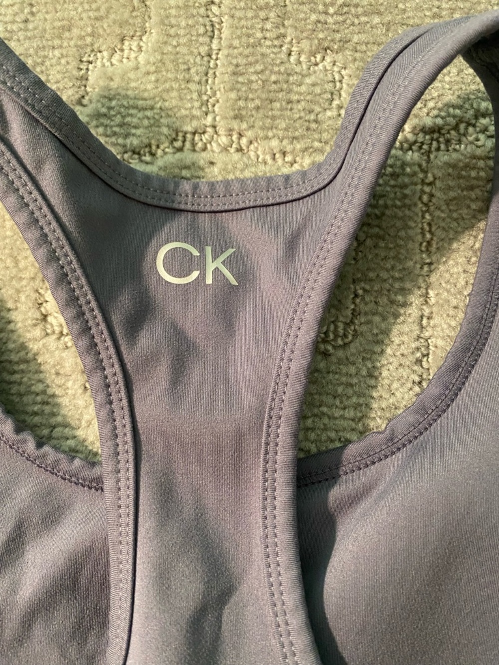 Calvin Klein Performance Racerback Tank Built In Bra Gray Athleisure‎ Medium - Picture 5 of 5